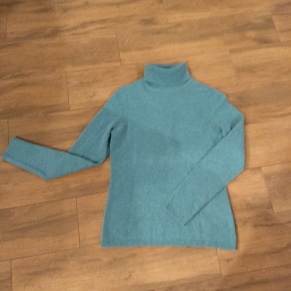 Teal Cashmere Turtleneck